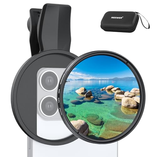 NEEWER 67mm Clip On CPL Filter, Circular Polarizing Polarizer Phone Camera Lens Photography Accessories Kit Compatible with iPhone 17 16 15 Pro Max Plus 16e 14 13 mini, FL-B23 - size: 67mm, style: CPL Compatible with iPhone