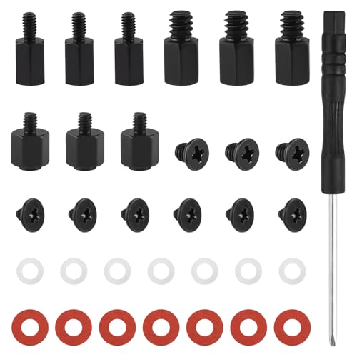 30Pcs M.2 SSD Screws NVMe Standoff Kit for Asus MSI Gigabyte,Black - color: 30 Pcs Black M.2 Screw