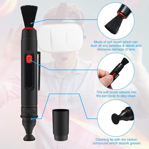 Cleaning Tools Compatible with Vision Pro, Quest 3, Quest 2, Rift S, HTC Vive, PS4 VR Headset, Drone, Cameras, Optical Lens, Lens Cleaning Kit