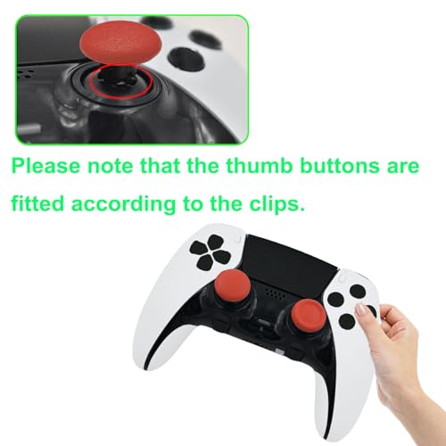 6-in-1 Interchangeable Thumbstick Caps for PS5 DualSense Edge Controller,Swappable Thumbsticks for PS5 Dualsense Controller, Thumbsticks Joysticks Kits Replacement for PS5 Dualsense Controller(Red) - color: Red