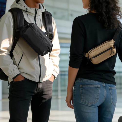 tomtoc 3.5L Sling Bag with RFID Blocking Crossbody Chest Pack for Men Women - color: Light Gray, size: 3.5L