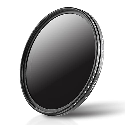 GREEN.L 62mm Variable ND Filter, Ultra Slim ND2 to ND400 (1-9 Stops) Adjustable Neutral Density Filter for Camera Lens - size: 62mm