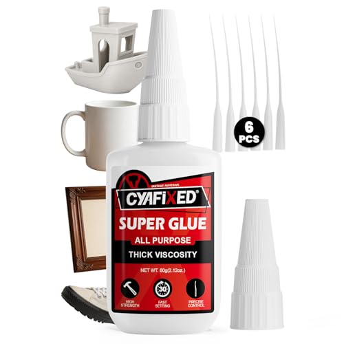 Gap Fill Thick Super Glue 60g Heavy Duty Cyanoacrylate CA Glue for Repairs - size: 2 oz