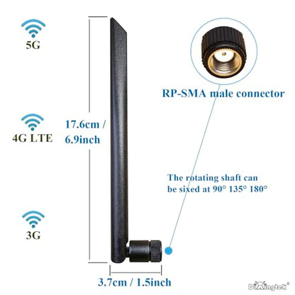 5G 4G LTE 3G 600-6000MHz RP-SMA MIMO Antenna (2-Pack)