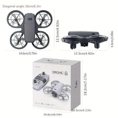 Cute Mini Beginner Camera Drone, 720P HD FPV RC Quadcopter. Equipped with standard battery for extended flight time and more fun. Features glowing eye LED lights & flashing tail lights, intelligent obstacle avoidance, optical flow positioning, 90° adjusta