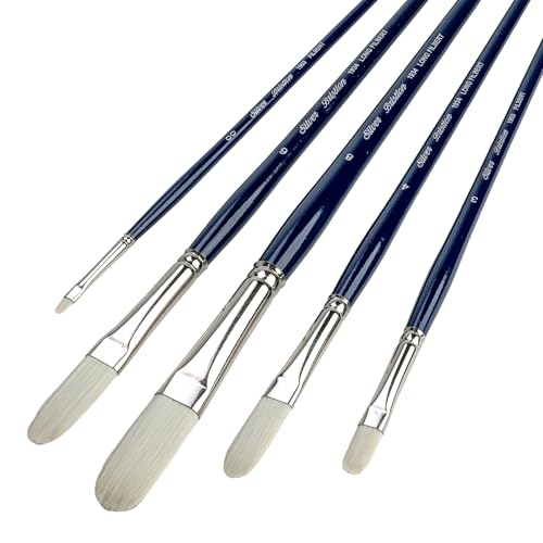 Silver Brush Limited Bristlon Multi-Length Filbert Oil Paintbrush Set, 5pc - color: Multilength Filbert Set, size: 5 count