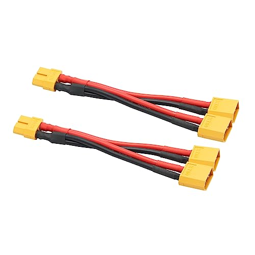 XT60 Parallel Y-Splitter 14AWG 1F-2M 10cm for Drone 2-Pack - style: XT60 1 Female to 2 Male Cable