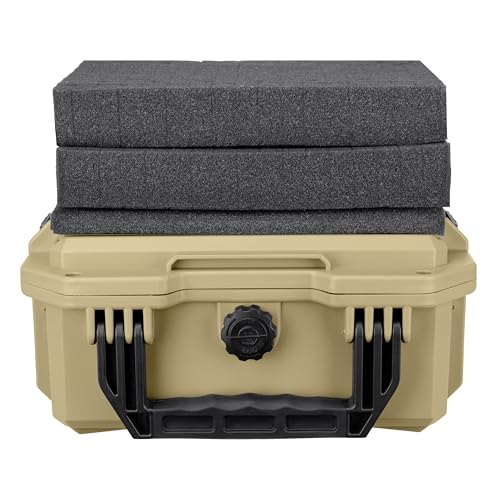 Eylar 11.8" Intact Series Compact Hard Camera Case, Lightweight and Durable Stacker Design with Foam (Tan) - color: Tan