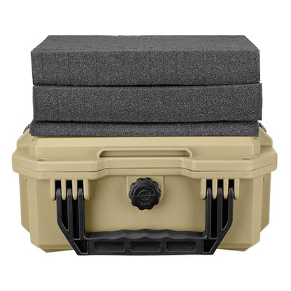Eylar 11.8" Intact Series Compact Hard Camera Case, Lightweight and Durable Stacker Design with Foam (Tan) - color: Tan