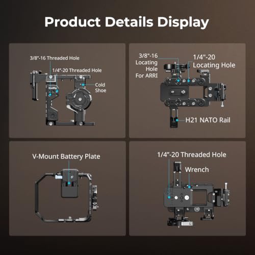 SmallRig Vertical Shooting Cage Kit for Sony FX6, V-Mount Battery Plate, Side Handle Adapter, Integrated Top Handle Mount, HawkLock NATO Rail - 5801