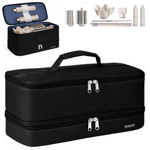 ZRRAJOY Double Layer Storage Case For Shark Flexstyle, Travel Carrying Case For Shark 430/440 Flexstyle, Organizer Bag For Shark Flexstyle/Dyson Airwrap Styler Attachments - color: Black