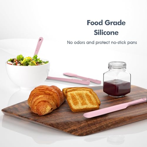 ChefAide 5 Pieces Silicone Spatulas Set, Heat Resistant Rubber Spatula - color: Pink, size: 5 pieces
