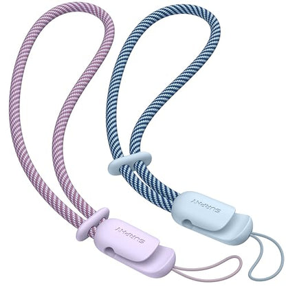 SURPHY 2 Pack Phone Lanyard, Phone Wrist Strap for Case, Camera Wrist Strap - color: Lilac & Cloud Blue