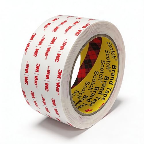 3M Double Sided Mounting Tape Heavy Duty Made of 3M VHB 4950 2"×10 Ft White Waterproof Foam Tape Strong Adhesive Strip Tape for Automotive Trim Insulation Strip Office Home Décor - size: 2"×10 Ft