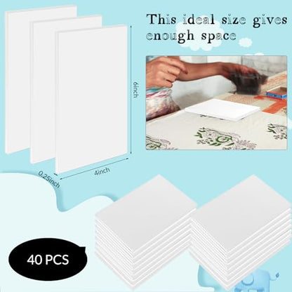 Frienda 40 Pcs Rubber Carving Blocks Linoleum Block 4"x6", White - color: White
