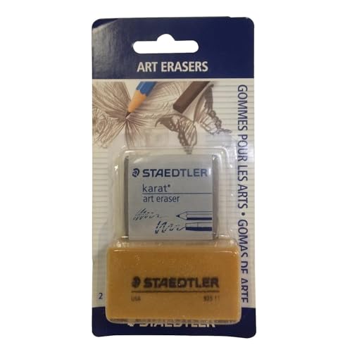 Staedtler Moldable Kneaded Eraser Plus Art Gum Block Eraser Art Combo, 2 Pack, 5427SBK2-C