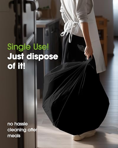 Pureegg Plastic Table Cloth Disposable 6 Pack, 54 x 108 Inch, Black - color: Black, size: 54" X 108" Rectangle