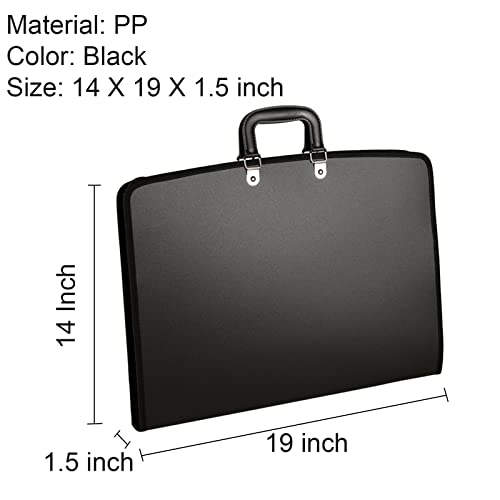 Acocony 11x17 Art Portfolio PP Material Black Pack of 1 - color: Black