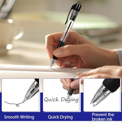 Fainne 200 Pack 1.0 mm Retractable Ballpoint Pen Bulk, Black, Blue, Red Ink - color: Black Ink, Blue Ink, Red Ink