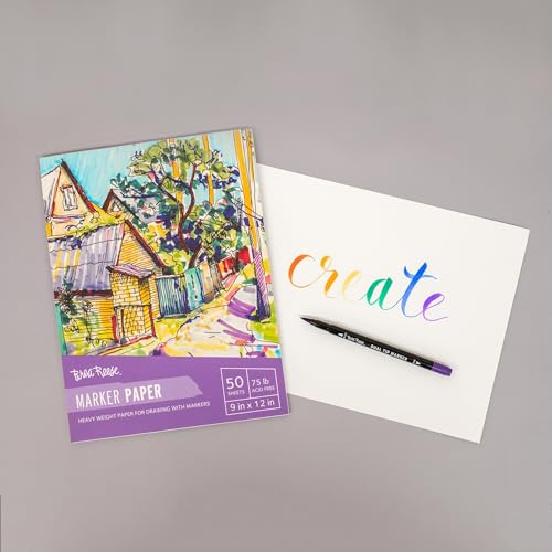 Brea Reese Marker Paper Pad, 50 Sheets, 9x12 Smooth Drawing Pad