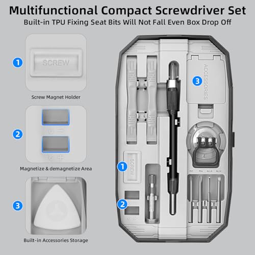 SHARDEN 153 in 1 Precision Screwdriver Set for Electronic Repair Grey - color: 153 in 1 Grey