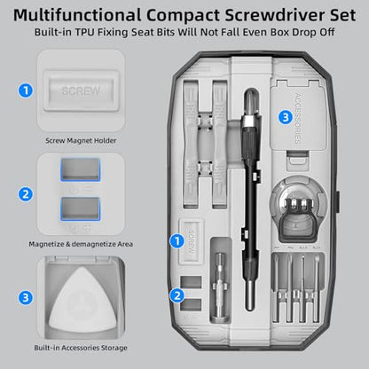 SHARDEN 153 in 1 Precision Screwdriver Set for Electronic Repair Grey - color: 153 in 1 Grey