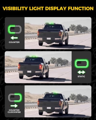 Xprite 42 LED Rooftop Beacon Light Bar with Controller for Construction Vehicles Towing Work Trucks Plows Pickup-Green - color: Green