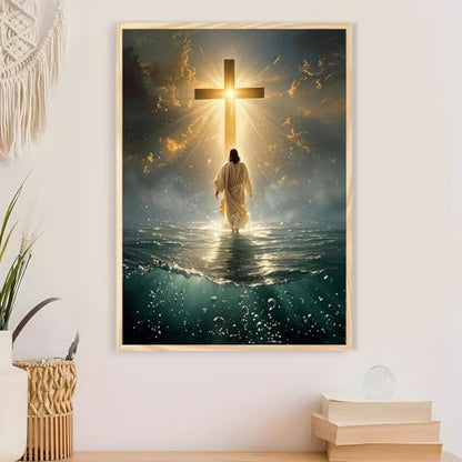 Jesus Paint by Numbers Kit for Adults Framed Canvas 12X16 in, Frameworkless - color: YH02824