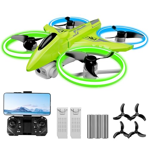 Dwi Dowellin Drone with 1080P Camera for Kids,8.5"Remote Control Quadcopter with Brushless Motor,RC Drones for Boys and Girls Gifts Toys 8-12 - color: multicolor