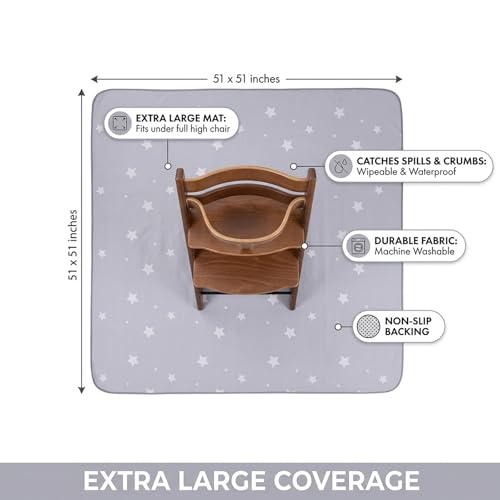 Splat Mat for Under High Chair, Waterproof Washable High Chair Floor Mat - color: Star