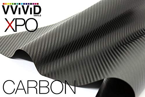 VViViD XPO Black Carbon Fiber Car Wrap Vinyl Roll Featuring Air Release Technology (3ft x 5ft) - size: 3ft x 5ft