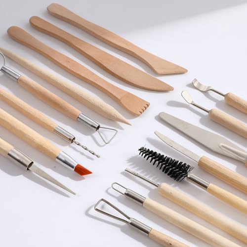 44 Pcs Clay Sculpting Tools Kit, Double Sided Polymer Clay Tool Set for Pottery, Ceramics and Air Dry Modeling, with Carrying Case Bag