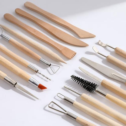 44 Pcs Clay Sculpting Tools Kit, Double Sided Polymer Clay Tool Set for Pottery, Ceramics and Air Dry Modeling, with Carrying Case Bag