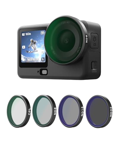 TELESIN CPL ND Filter Kit for DJI Osmo Action 6, 4 Pack CPL ND8 ND16 ND32 Action 6 Filter, Snap-On Neutral Density Polarising Filter, HD Optical Glass/Multi-Coated Filters Creator Combo Accessories - color: Action 6 CPL+ND8 16 32 Filter