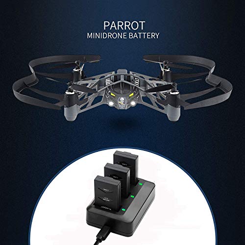 SHOOT 3 Pack Battery 660mAh 3.7V Charger Kit for Parrot MiniDrone
