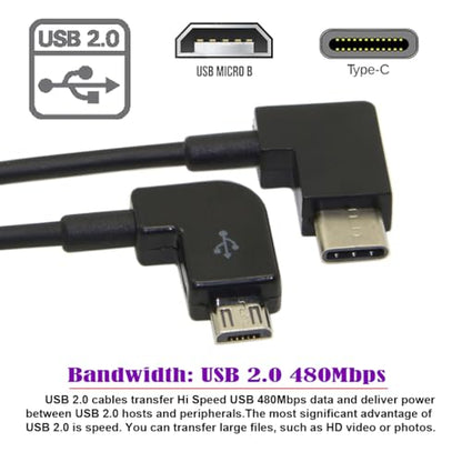 cablecc Remote Controller OTG Data Cable Type-C to Micro USB Compatible with FPV Aerial Photography Mavic Pro Platinum Mavic Pro RC Accessories - style: Type-C to Micro USB