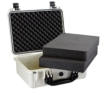 Eylar Standard 16" Gear, Equipment, Hard Camera Case Waterproof with Foam TSA Standards - color: White