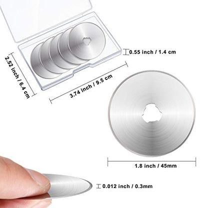 Mudder 45 mm 36 Packs Rotary Cutter Replacement Blades for Sewing Crafts - size: 45 mm