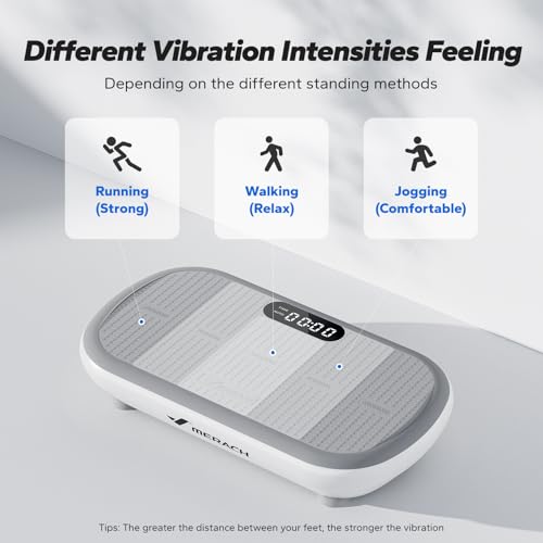 Merach CV40 Curved Vibration Plate Exercise Machine with 440lbs Capacity - color: White