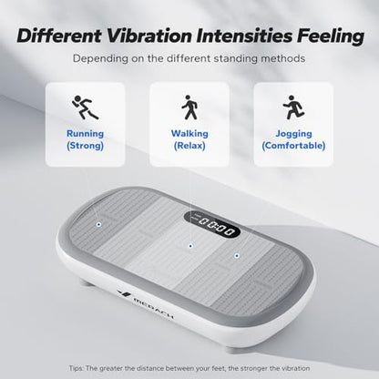 Merach CV40 Curved Vibration Plate Exercise Machine with 440lbs Capacity - color: White