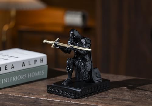 Medieval Templar Vanguard Officer Knight Pen Holder Desk Organizers Black - color: Black