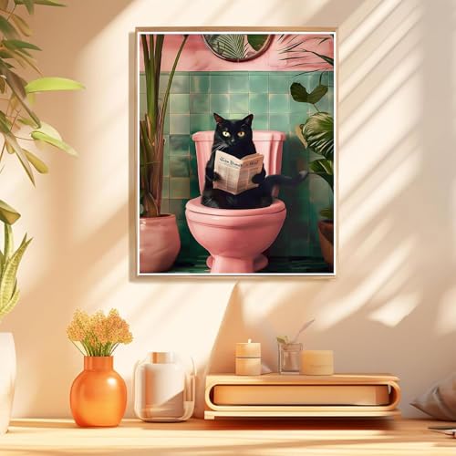 KICHANG Black Cat Paint by Numbers Kit for Adults Beginner (Without Frame) - color: YH03833