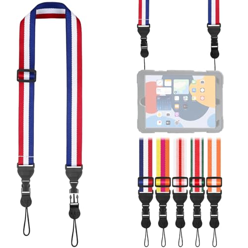 FIEIL Adjustable Shoulder Strap, Comfortable for Camera Neck Lanyard iPad Strap iPad Strap for iPad, Camera, Binocular, Crossbody, Tablet, Laptop, Binocular, Luggage Bag(Blue, White & Red A10) - color: Blue, White & Red A10