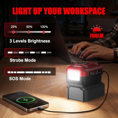 140W USB Battery Charger Compatible with Craftsman 20V Battery - color: Crimson