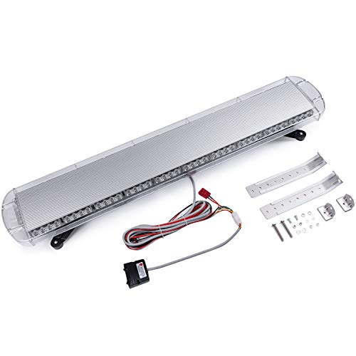 ASPL 47" 88 LED High Intensity Low Profile Roof Top Strobe Light Bar Emergency Warning Strobe Lights for Tow Truck Construction Vehicles (Amber/White) - color: Amber/White