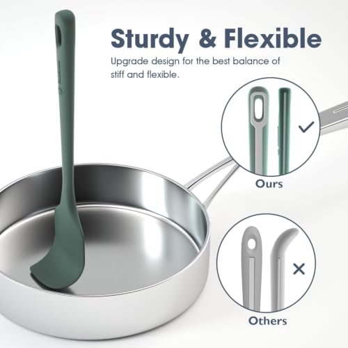 ChefAide 4 Pieces Silicone Spatulas Set, Heat Resistant Rubber Spatula - color: Dried Thyme, size: 4 pieces