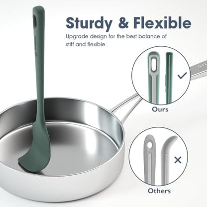 ChefAide 4 Pieces Silicone Spatulas Set, Heat Resistant Rubber Spatula - color: Dried Thyme, size: 4 pieces