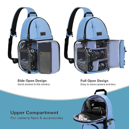 MOSISO Camera Sling Bag, Photography Shoulder Bag Compact Camera Backpack - color: Cerulean Blue