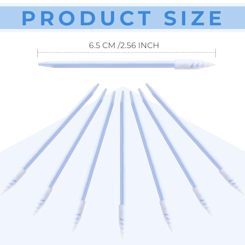 Chinco 200 Pcs Cleaning Swabs 2.56'' Sponge Tip Swabs Sticks Blue - color: Blue