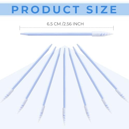 Chinco 200 Pcs Cleaning Swabs 2.56'' Sponge Tip Swabs Sticks Blue - color: Blue